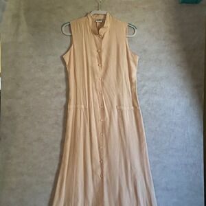 JRT Newport Sleeveless Silk Maxi Dress Size 8 Button Front Mandarin Collection 8